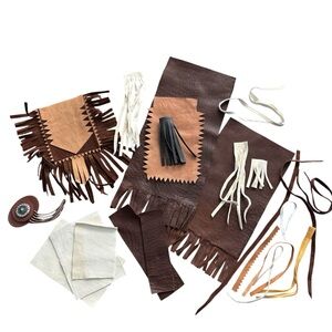 Assorted Leather Craft Pieces Various Colors, Shapes & Sizes DIY Native American